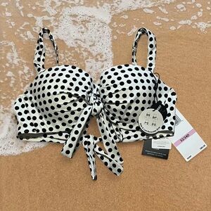 NWT Coco Reef 32/34D Polka Dot Underwire Bikini Top Convertible Strap